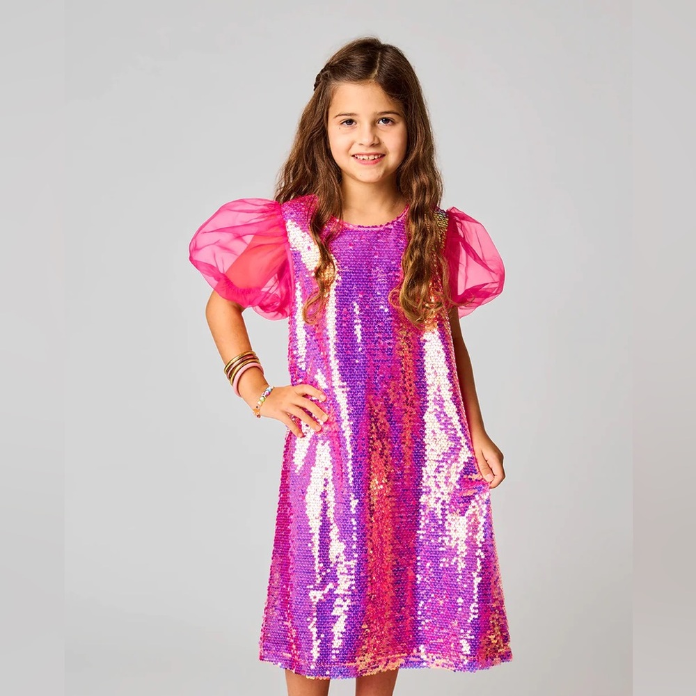 NWT BUDDYLOVE GIGI SEQUIN GIRLS DRESS IN TAFFY -4T